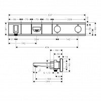 Термостатический смеситель для ванны 15359000 Hansgrohe RainSelect (хром)