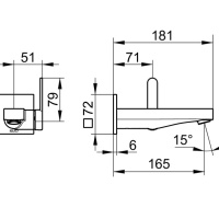 Keuco Ixmo Flat 59516010302 Настенный смеситель для раковины (хром)