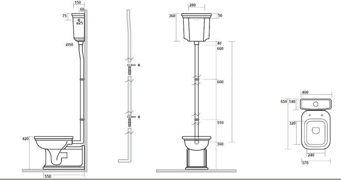 Kerasan 754793 Труба сливная для высокого бачка, в интернет-магазине ...