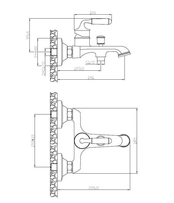 ESKO PRAGUE PG54 Смеситель для ванны (Бронза | Сатин), в интернет ...