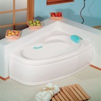 Акриловая ванна ALPEN Naos 150 R 19111, гарантия 10 лет, асимметричная форма, объём 200 литров, цвет - euro white (европейский белый)