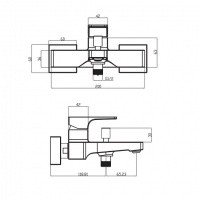 Villeroy&Boch Architectura Square TVT125001000K5 Смеситель для ванны (чёрный матовый)