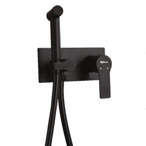 Elghansa 15Q0943-Black (Set-84)  Гигиенический душ черный комплект со встраиваемым смесителем