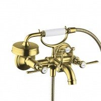 AXOR Montreux 16551250 Смеситель для ванны в комплекте с ручным душем (Шлифованное золото)