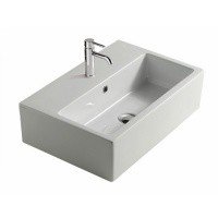 GALASSIA Plus Design 6032M - Раковина для ванной комнаты 60*40 см | подвесная - накладная (цвет - белый глянцевый)