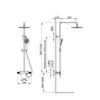 Vincea Desire VSFS-1D0TGM Душевая система - комплект с термостатическим смесителем (вороненая сталь)