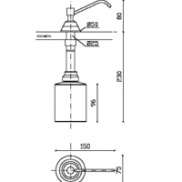 NOFER Inserts 03100.B Встраиваемый дозатор для жидкого мыла (глянцевая нержавеющая сталь)