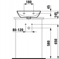 Laufen Ino 8.1630.0.400.104.1 Раковина накладная на 45 см