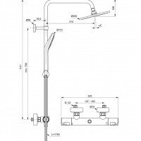 Ideal Standard CERATHERM T50 A7225AA Душевая система с термостатическим смесителем (хром)