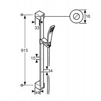 KLUDI JOOP! 5513005-00 - Душевой гарнитур 900 мм (хром)