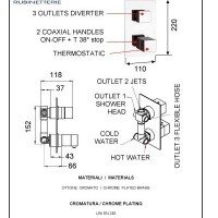 Remer Infinity QT93S07OBG Термостатическая душевая система с функцией наполнения ванны (золото шлифованное)