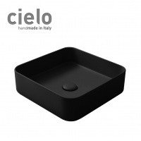 Ceramica CIELO Shui Comfort SHCOLAQ40 N - Раковина накладная на столешницу 40 * 40 см (чёрный глянцевый)