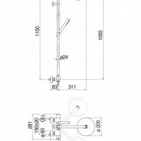 NOBILI Up UP94030/30CR Душевая система - комплект с термостатическим смесителем (хром)