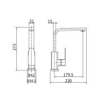 FASHUN A54010-8 Высокий смеситель для кухни (белый)