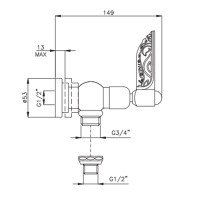 Nicolazzi Liberty 1047CR16 Угловой вентиль для подключения стиральной машины ½ * ¾ (хром)