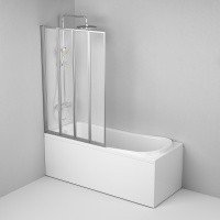 AM.PM Like W80BS-100-140CT Шторка для ванны складная 1000*1400 мм (профиль алюминий | витраж прозрачное стекло)