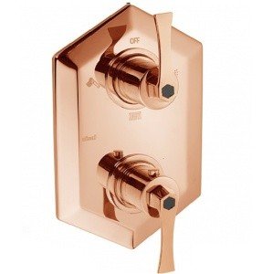 Cisal Cherie CF0191007E Термостат для ванны на 2 потребителя - внешняя часть (розовое золото | чёрный матовый)
