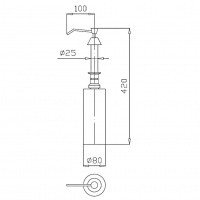 NOFER Inserts 03101.B Встраиваемый дозатор для жидкого мыла (глянцевая нержавеющая сталь)