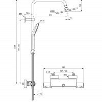 Ideal Standard CERATHERM T50 A7230AA Душевая система с термостатическим смесителем (хром)
