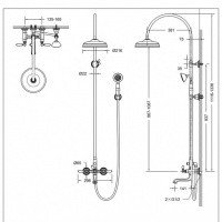 Bravat ART F65193CP-A2-RUS Душевая система со смесителем для ванны (Хром)