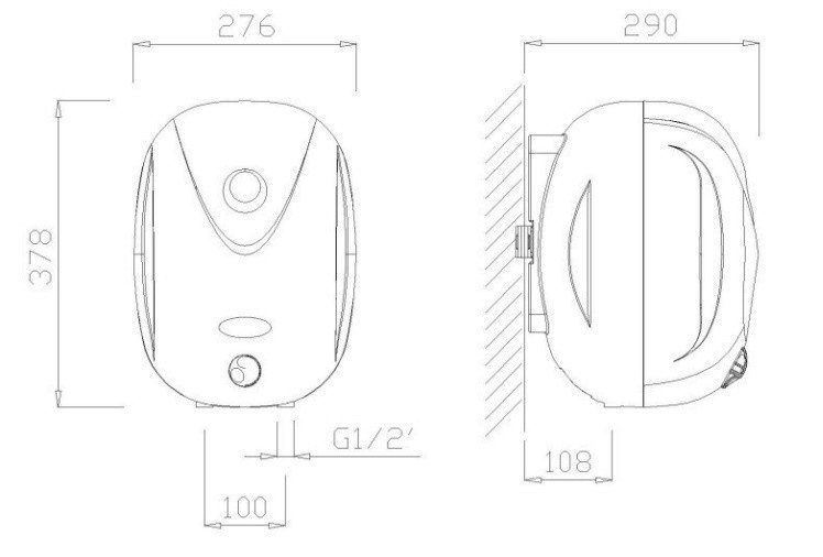 NOFER SB 10 Накопительный водонагреватель под мойку 10 л (белый ...