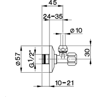 Cisal ZA00279021 Угловой вентиль для подключения смесителя 1/2" (хром)