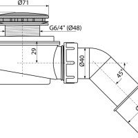 AlcaPlast A471CR-50 Низкий сифон для душевого поддона | слив Ø 50 мм (хром)