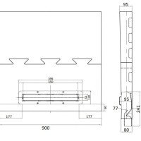 PESTAN Premium Confluo Board UNI 40007821 Душевой поддон под плитку 900*900 мм | со встроенным лотком Frameless Line 550 мм (хром матовый)