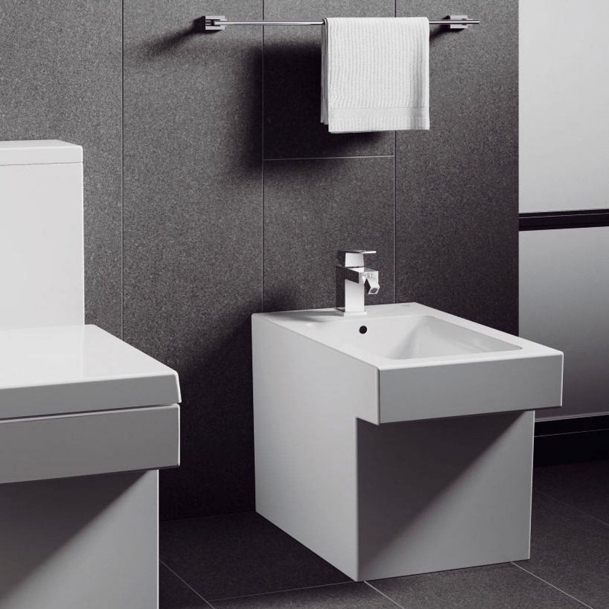 БИДЕ НАПОЛЬНОЕ СТАНДАРТНОЕ GROHE CUBE CERAMIC 3948700H
