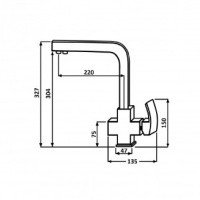 ALMAes Rona AS-875-01 Высокий смеситель для кухни с подключением фильтра для воды (хром)