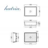 HATRIA Happy Hour 11:15 YXSQ01 - Раковина врезная 48*36 см | монтаж снизу столешницы (белая глянцевая)