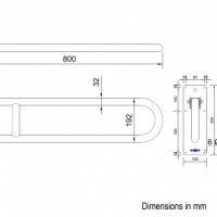 NOFER 15051.SP.80.B Опорный поручень для инвалидов 800 мм (глянцевая нержавеющая сталь)