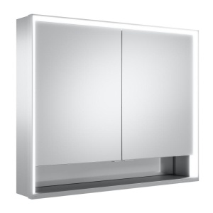 Keuco Royal Lumos 14304171301 Зеркальный шкаф с подсветкой 100*74 см (алюминий | белый)