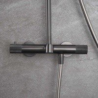 Vincea Desire VSFS-1D1TGM Душевая система - комплект с термостатическим смесителем (вороненая сталь)