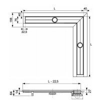 TECE Drainline "steel II" 611082 Декоративная панель для углового душевого канала 90° - 1000*1000 мм (глянцевая нержавеющая сталь)