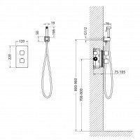 Timo Petruma 5089/03SM Гигиенический душ - комплект с термостатическим смесителем (чёрный матовый)