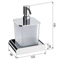 REMER Lounge LN13CFP Дозатор для жидкого мыла подвесной (матовое стекло | черный шлифованный хром)
