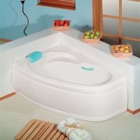 Акриловая ванна ALPEN Naos 150 L 18111, гарантия 10 лет, асимметричная форма, объём 200 литров, цвет - euro white (европейский белый)