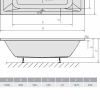 Акриловая ванна ALPEN Krysta 180 71710, гарантия 10 лет, прямоугольная форма, объём 249 литров, цвет - euro white (европейский белый)