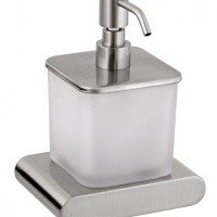 REMER Lounge LN13NP Дозатор для жидкого мыла подвесной (матовое стекло | никель брашированный глянцевый)