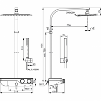 Ideal Standard CERATHERM S200 A7332AA Душевая система с термостатическим смесителем (хром)