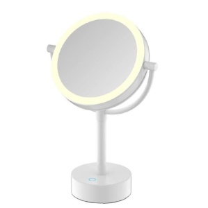 JAVA S-M221W Зеркало косметическое настольное с увеличением и подсветкой (белый матовый)