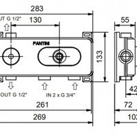 FANTINI 1900D373A Внутренний механизм термостатического смесителя для ванны