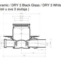 PESTAN Standard Dry Black Glass 3 13000174 Душевой трап 100*100 мм - готовый комплект для монтажа с декоративной решёткой (чёрное стекло | золото)