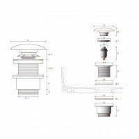 Ceramica CIELO PIL01 CS - Донный клапан | сливной гарнитур Carrara Statuario (Белый мрамор)