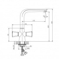 RUSH Andros AN2435-22 Высокий смеситель для кухни (хром)