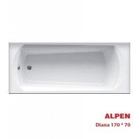 ALPEN Diana AVP0042 прямоугольная акриловая ванна размером 170 на 70 см, объем 190 литров
