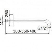 Mamoli SADLER 830L351 Настенный держатель для верхнего душа 35 см (хром)