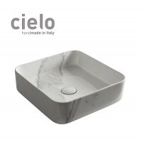 Ceramica CIELO Shui Comfort SHCOLAQ40 CS - Раковина накладная на столешницу 40 * 40 см (Carrara Statuario)