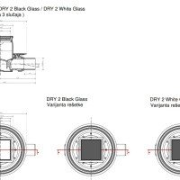 PESTAN Standard Dry Black Glass 2 13000173 Душевой трап 100*100 мм - готовый комплект для монтажа с декоративной решёткой (чёрное стекло | золото)